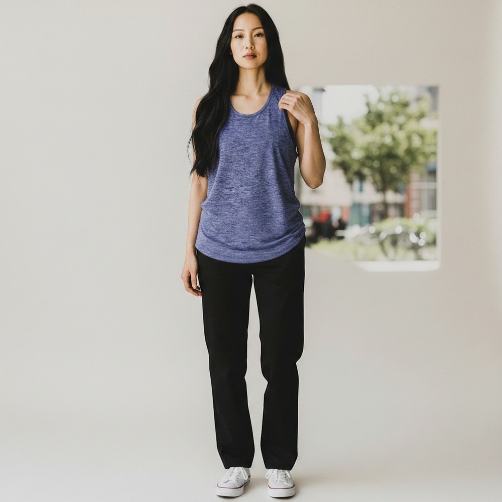 Nike‎ Dri-FIT Womens Purple Space Dye Heathered Tank Top Large 643365-526